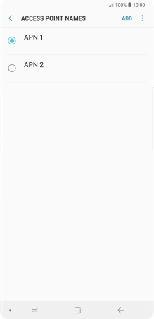 Press the field next to the data connection to activate it.