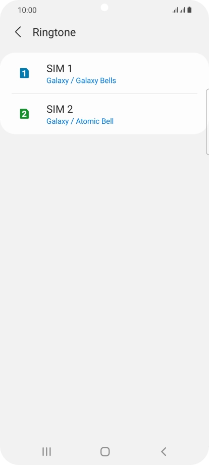 Press the name of the SIM.