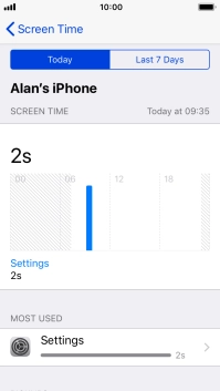 Press Last 7 days to see your use for the past week.