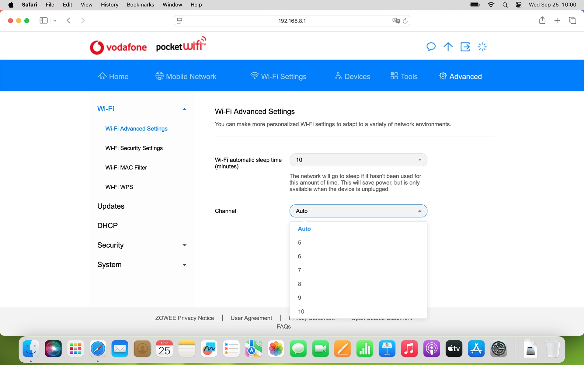 Click the required channel.