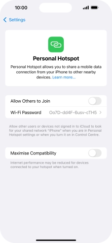 Press Wi-Fi Password and key in the required password.
