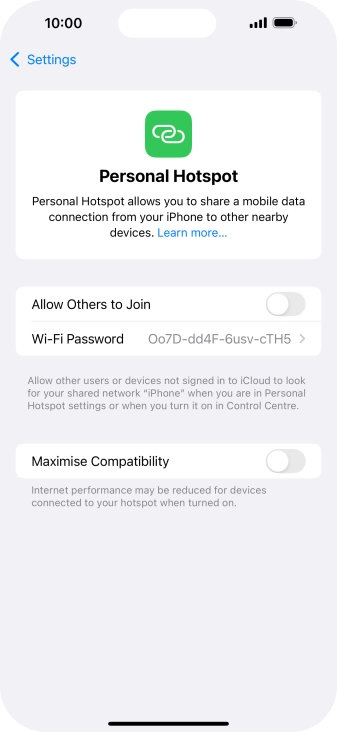 Press Wi-Fi Password and key in the required password.