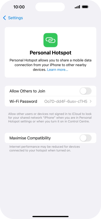 Press Wi-Fi Password and key in the required password.