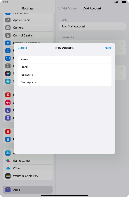 Press Description and key in the required name.