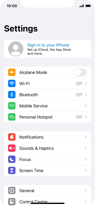 Press Sign in to your iPhone.