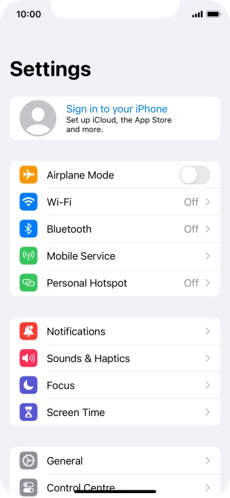 Press Sign in to your iPhone.