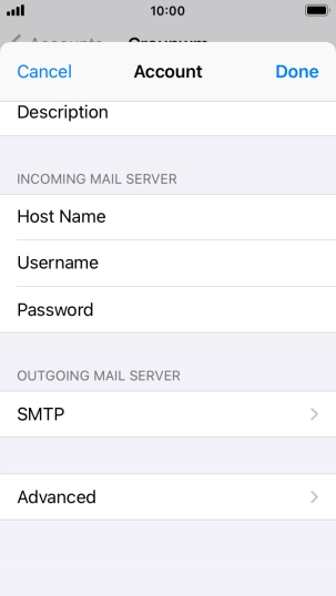 Press SMTP.