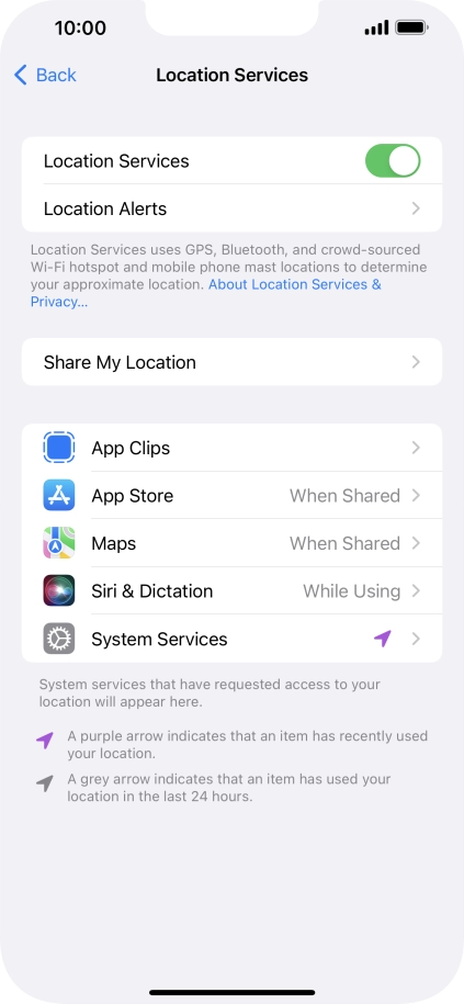 Press the required app.