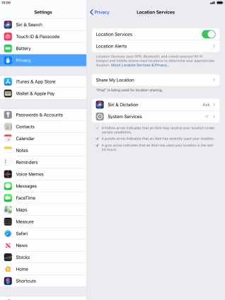 Press the required application. Press the required application.