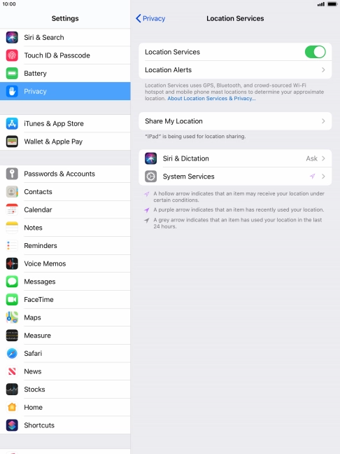 Press the required application. Press the required application.