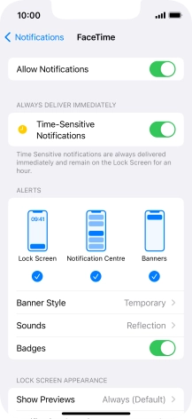 Press the indicator next to 