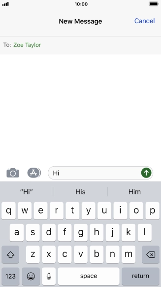 Press the send icon.