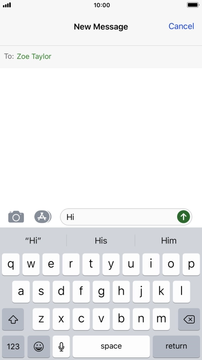Press the send icon.