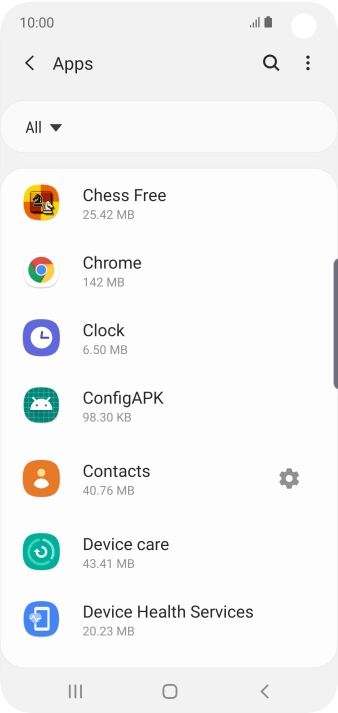Press the required app.