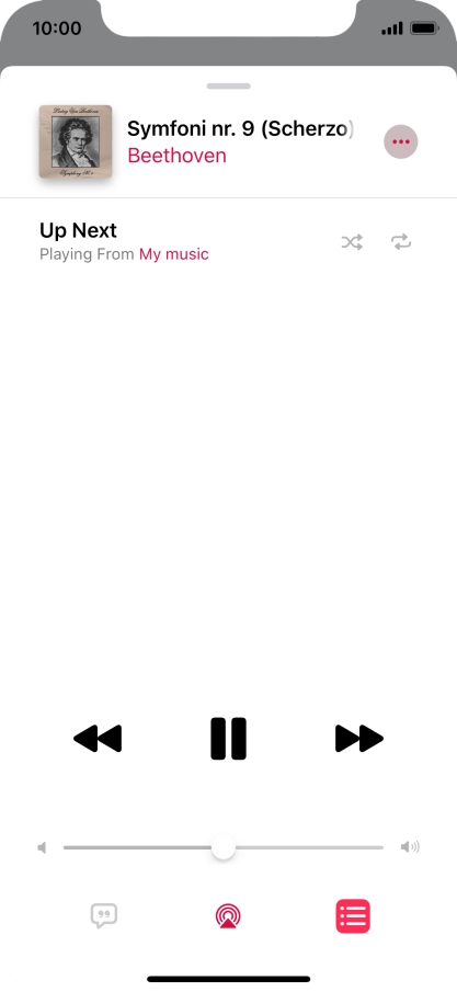 Press the shuffle icon to turn the function on or off.