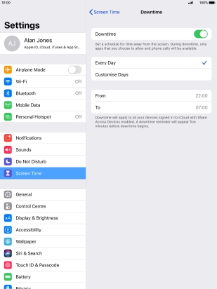 Press the indicator next to 