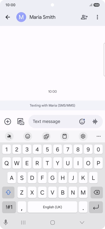 Select an existing conversation or create a new message and press the AI icon.