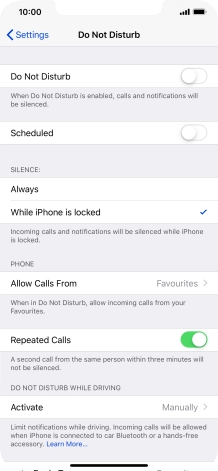 Press the indicator next to 