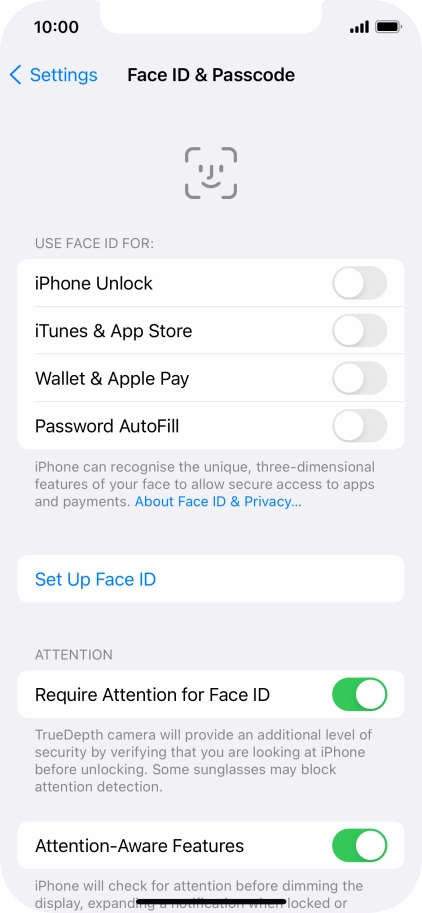 Press Set Up Face ID.