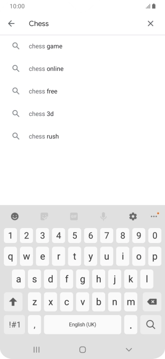 Key in the name or subject of the required app and press the search icon.