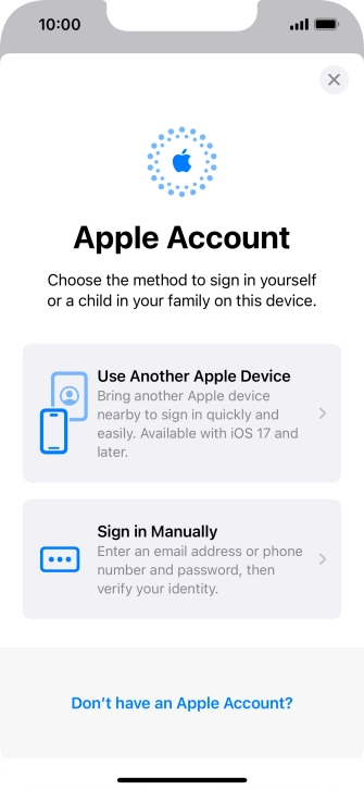 Press Sign in Manually.