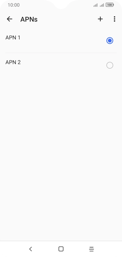 Press the field next to the data connection to activate it.