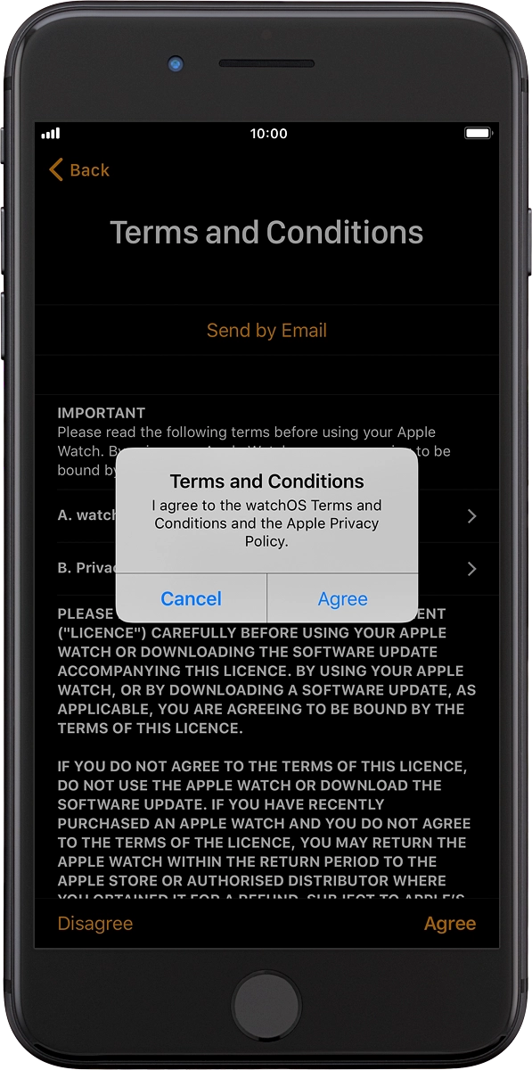 On your phone: Press Agree.