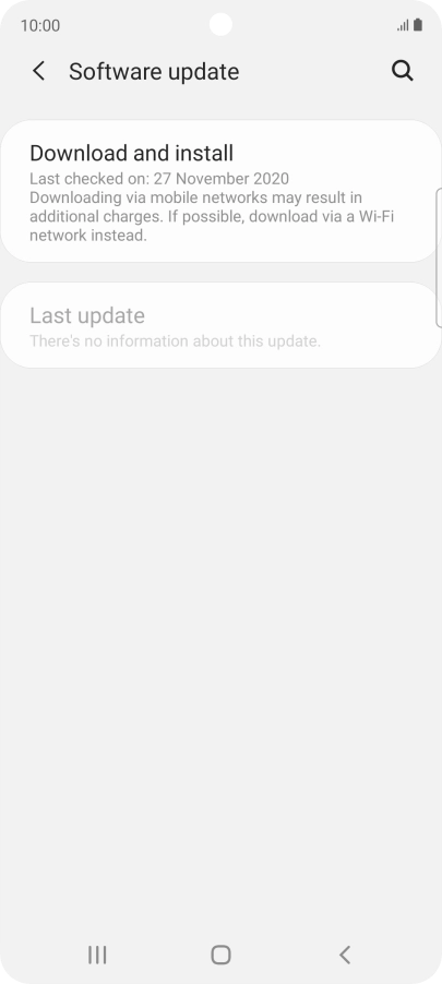 Press Download and install. If a new software version is available, it's displayed. Follow the instructions on the screen to update the phone software. Press Download and install. If a new software version is available, it's displayed. Follow the instructions on the screen to update the phone software.