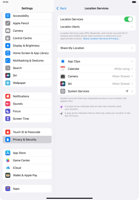 Press the required app.