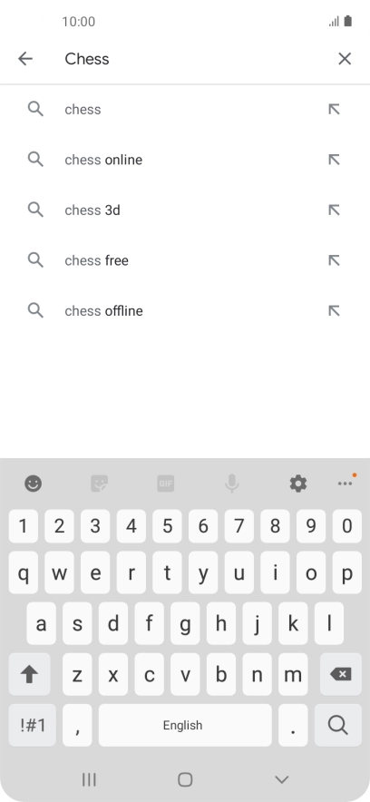 Key in the name or subject of the required app and press the search icon.