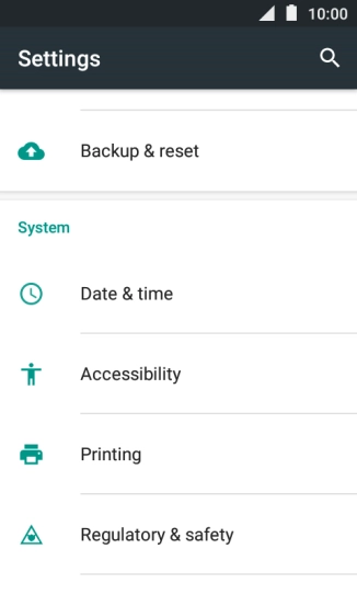 Press Backup & reset.