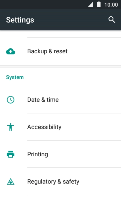 Press Backup & reset.