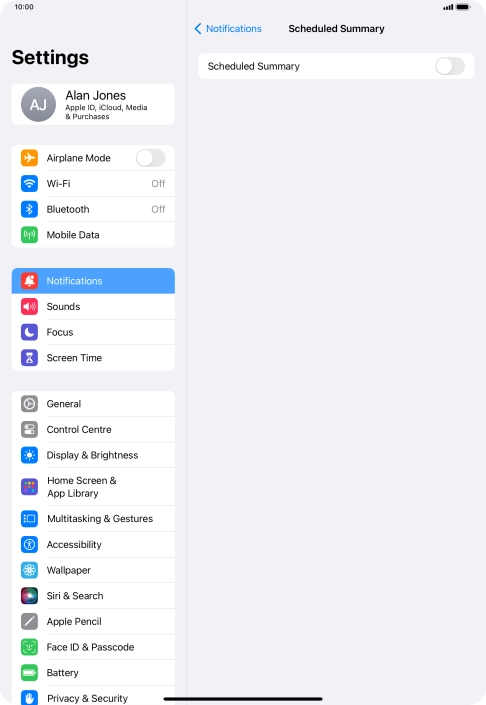 Press the indicator next to 