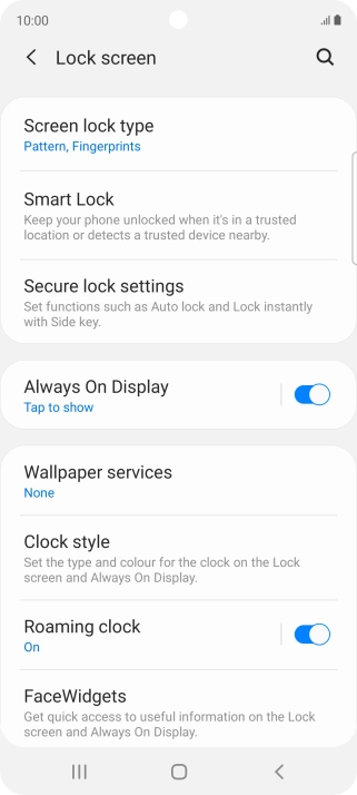 Press Screen lock type and key in the additional phone lock code you created earlier.