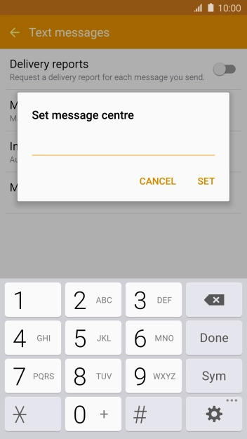 Key in +61415011501 and press SET.