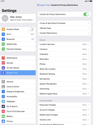 Press the indicator next to 