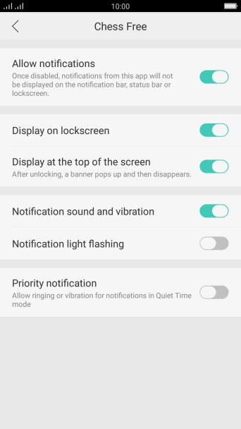 Press the indicator next to 
