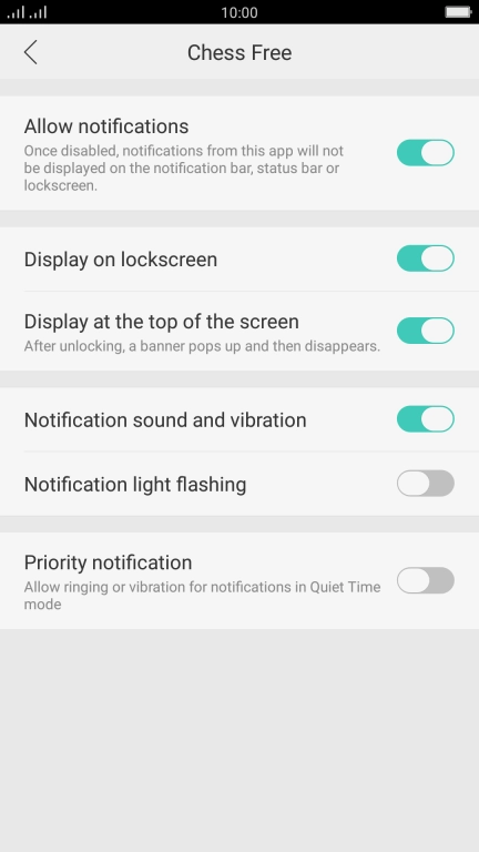 Press the indicator next to 