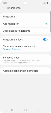 Press the required settings.
