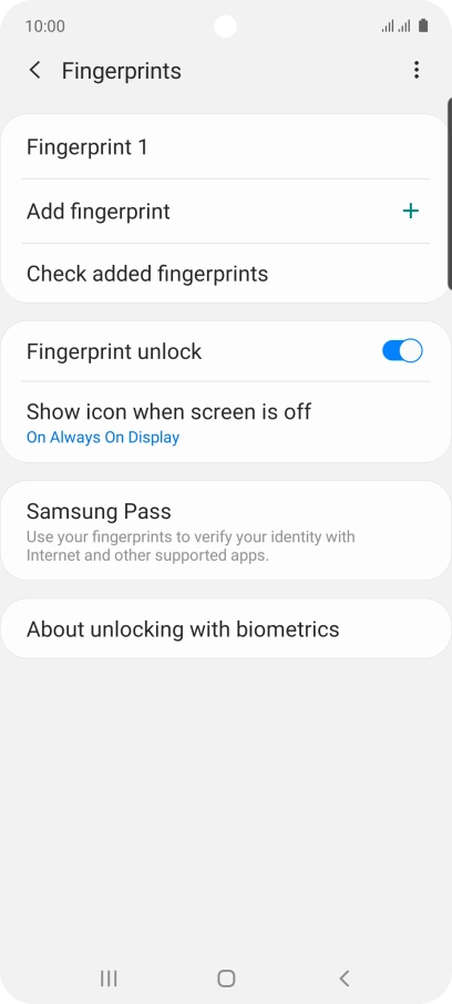 Press the required settings.