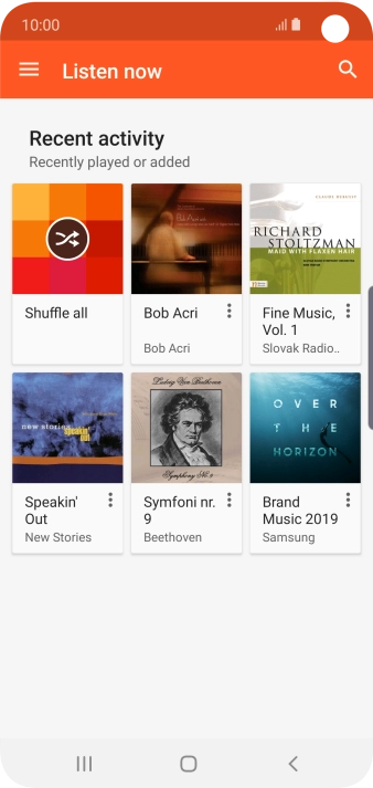 Slide your finger right starting from the left side of the screen.