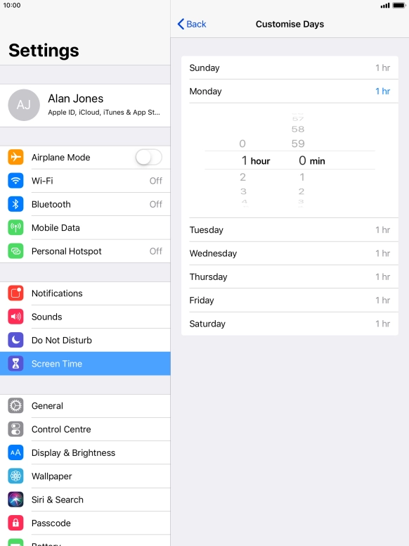 Select the required period.