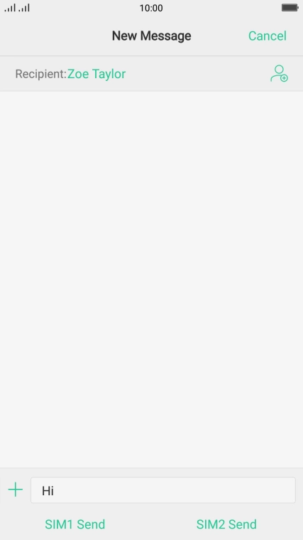 Press Send when you've written your text message.