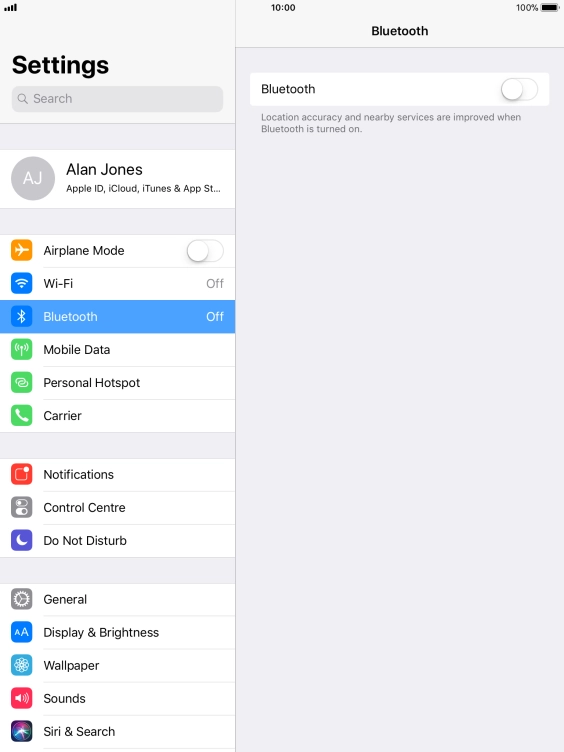 Press the indicator next to 
