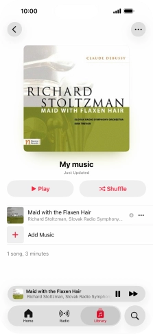 Press the song title. Press the song title.