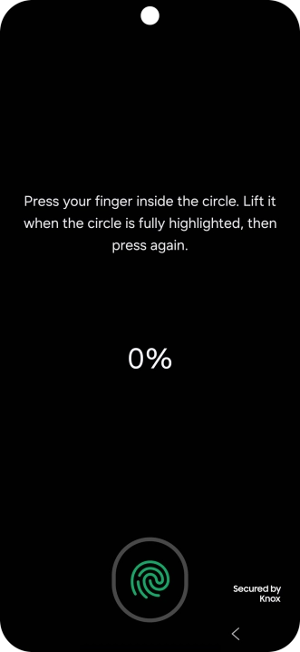 Follow the instructions on the screen to create the phone lock code using your fingerprint. Follow the instructions on the screen to create the phone lock code using your fingerprint.