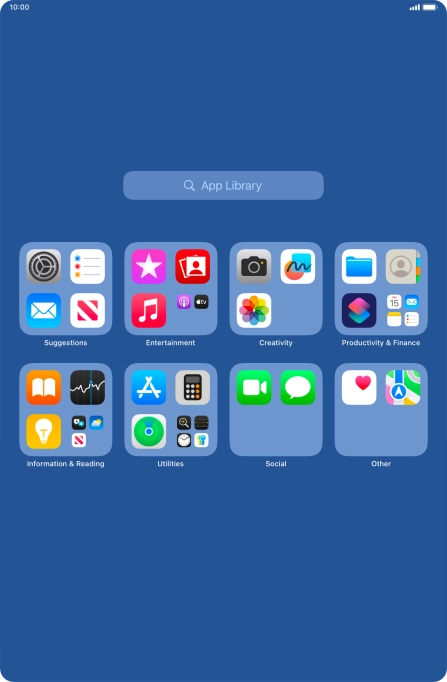 Press the required app. Press the required app.