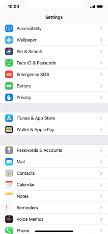 Press Face ID & Passcode.