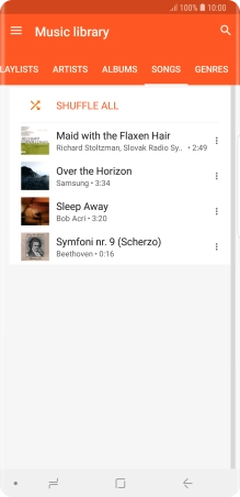 Press the required audio file.