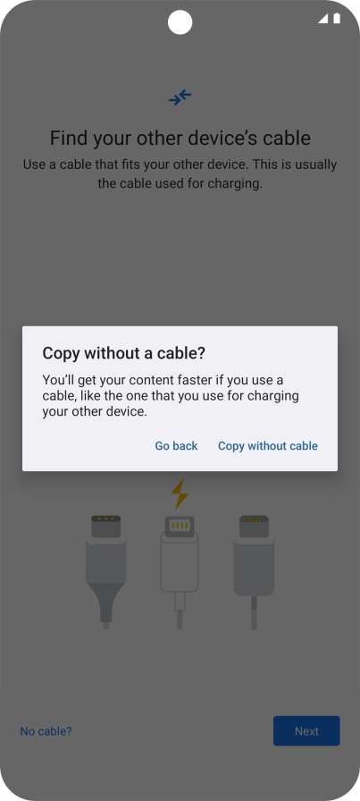 Press Copy without cable.